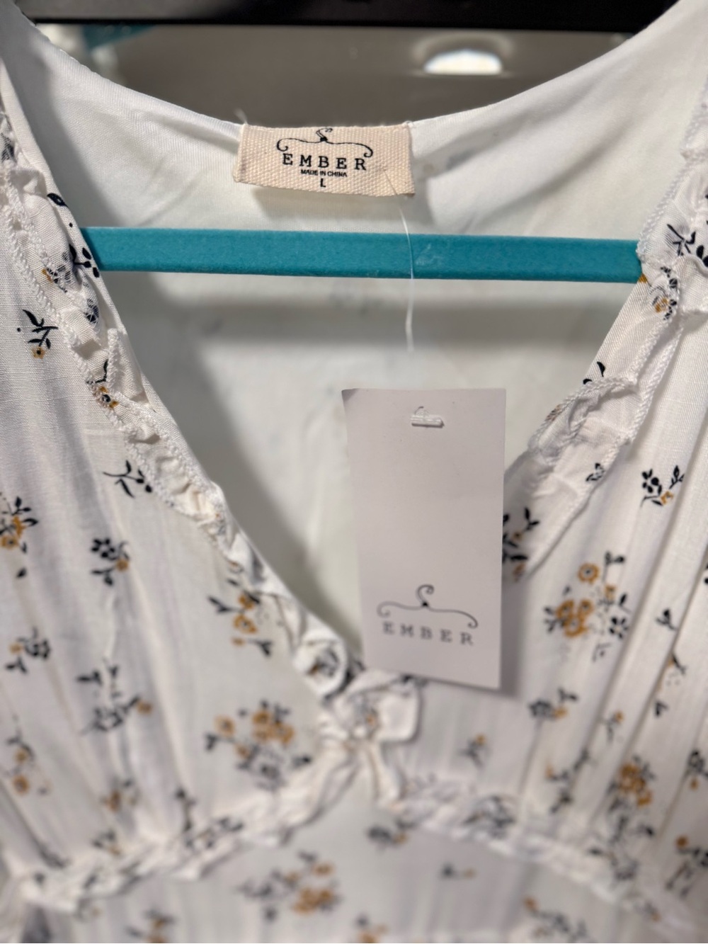 White Floral Ruffle-Trim Maxi Dress - Picture 4 of 4